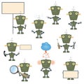 Cartoon military robot set