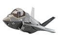 Cartoon Military Stealth Jet Fighter Plane Isolated