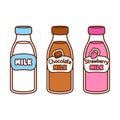 Cartoon milk bottles Royalty Free Stock Photo