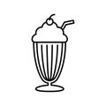 Cartoon Milkshake Icon Isolated On White Background