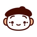Cartoon Mime Emoji Icon Isolated