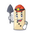 Cartoon miner style of domino cute isolated