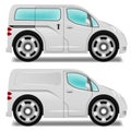 Cartoon minibus and delivery van Royalty Free Stock Photo