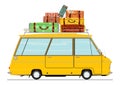 Cartoon minibus. Royalty Free Stock Photo