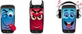 Cartoon mobile cell phones