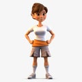 Cartoon Model Of Jennifer: 3d Render With Shorts And Top