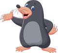 Cartoon mole waving