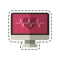 Cartoon monitor heartbeat cardiology rhythm