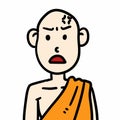 cartoon monk man on white background