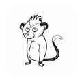 Cartoon Monkey with Attitude Black and White Graphic Design Royalty Free Stock Photo
