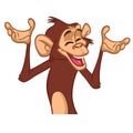 Cartoon monkey chimpanzee. Vector illustration Royalty Free Stock Photo