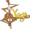 Cartoon monkey doing yoga vector