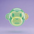 Cartoon Monkey Face 3D Render Royalty Free Stock Photo