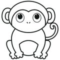 Cartoon Monkey Isolated On White Background