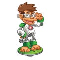 Cartoon Monkey Nerd robot