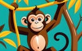 Monkey Hamming Vector Illustration Royalty Free Stock Photo