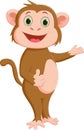 Cartoon monkey presenting and give thumb up