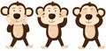 Cartoon monkeys covering eyes, ears and mouth