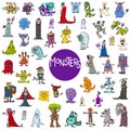 Cartoon monster characters big set