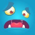 Cartoon monster face. Funny monster. Royalty Free Stock Photo