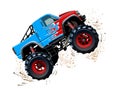 Cartoon Monster Truck isolated on white background