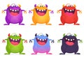 Cartoon monsters collection. Vector set of cartoon monsters .