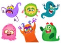 Cartoon Monsters collection. Vector set of cartoon monsters isolated