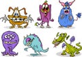 Cartoon monsters illustration set