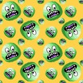 Cartoon monsters seamless fluffy aliens pattern for wrapping paper and fabrics and linens and kids clothes print