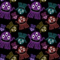 Cartoon monsters seamless octopus aliens pattern for wrapping paper and kids clothes print and fabrics