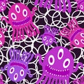 Cartoon monsters seamless octopus aliens pattern for wrapping paper and kids clothes print and fabrics