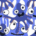 Cartoon monsters seamless octopus aliens pattern for wrapping paper and kids clothes print and fabrics