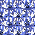 Cartoon monsters seamless octopus aliens pattern for wrapping paper and kids clothes print and fabrics