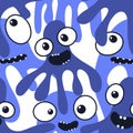 Cartoon monsters seamless octopus aliens pattern for wrapping paper and kids clothes print and fabrics