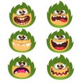Cartoon Monsters set for Halloween. Vector set of cartoon monsters isolated. Royalty Free Stock Photo