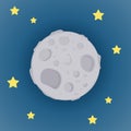 Cartoon moon and stars background