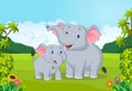 Cartoon Mother and baby elephant Royalty Free Stock Photo