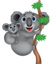 Cartoon Mother and baby koala