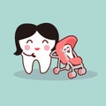 Cartoon mother and baby tooth