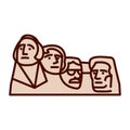 Cartoon Mount Rushmore Emoji Icon Isolated Royalty Free Stock Photo