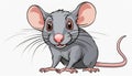 A cartoon mouse with big eyes and whiskers