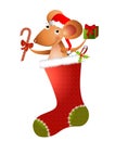 Cartoon Mouse Christmas 2 Royalty Free Stock Photo