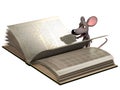 Cartoon Mouse reading book Royalty Free Stock Photo