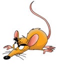 Cartoon mouse smelling floor watching around cautiously vector Royalty Free Stock Photo