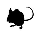 Cartoon mouse vector illustration black silhouette