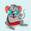 Cartoon mouse wearing glasses