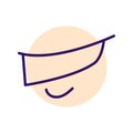 Cartoon mouth line icon. Character hand.