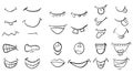 cartoon mouth set vector symbol icon design. Beautiful illustration isolated on white background