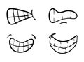 Cartoon mouth with teeth set vector symbol icon design. Beautif