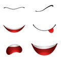 Cartoon mouths set